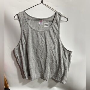 #3389-Jerzees Gray Scoop Neck Tank Top